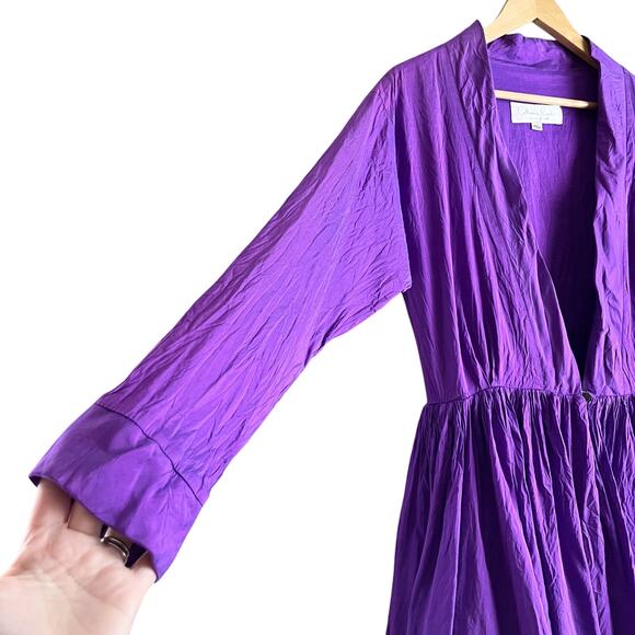 Catherine Regehr Sz M Purple Violet 100% Silk Taffeta Fit & Flare Dress - Picture 6 of 16